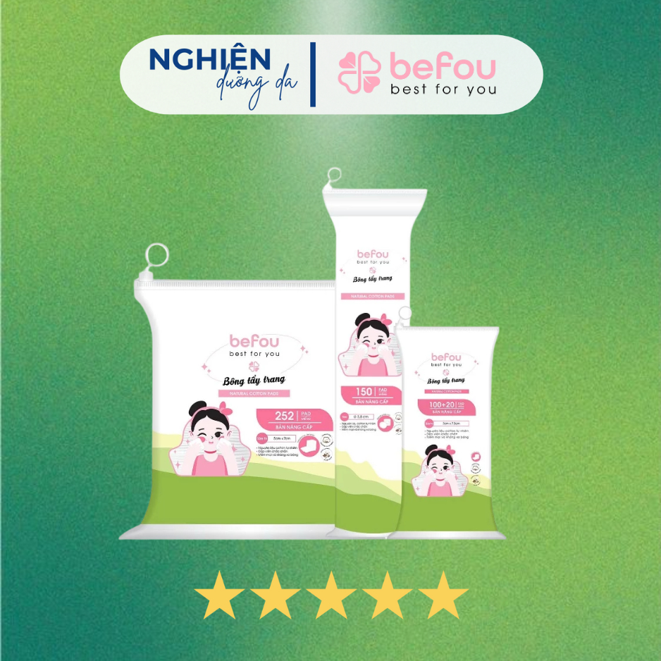 Bông Tẩy Trang Befou Siêu Mềm, Thấm Hút Tốt