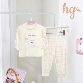  Bộ dài Tay CỔ 3 PHÂN HGkids thun lạnh petit kẻ cho bé 6 đến 16kg  DÁNG RỘNG   