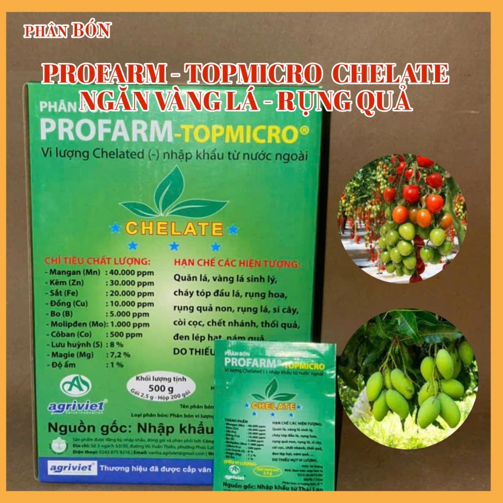 COMBO 5 Gói Siêu Vi Lượng Chelate Profarm TopMicro 2 gram