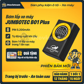 🚗 Bơm Lốp Điện Tử Ô Tô, Xe Máy Jumbotec B01 (bản Plus) Pin 5.200mAh – Đo Áp Suất Lốp, BH 12 Tháng