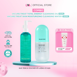 [TẶNG Sữa rửa mặt ACCare] Combo làm sạch sâu, giảm mụn đầu đen Dầu tẩy trang & Nước tẩy trang Vacure:treat