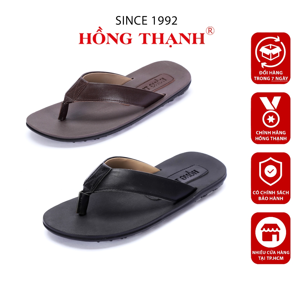 Dép Nam Xỏ Ngón HỒNG THẠNH Dép Kẹp Nam Da Bò Tiện Lợi Đế Chống Trượt - 0081