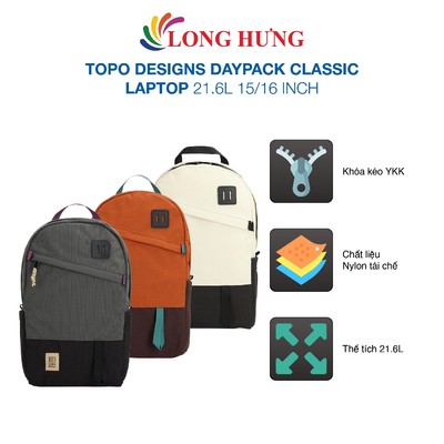 Ba lô Topo Designs Daypack Classic Laptop 21.6L 15/16 inch - Hàng chính hãng