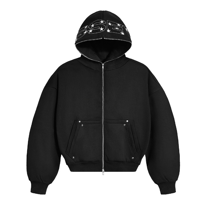 THE STARRY ZIP HOODIE  - Hoodie Zip Đen vải nỉ unisex ( Chính hãng )