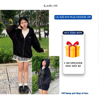 Áo khoác chống nắng có túi trong, Nỉ chân cua cotton không xù lông. Áo khoác Hoodie zip Form Rộng trơn nam nữ.