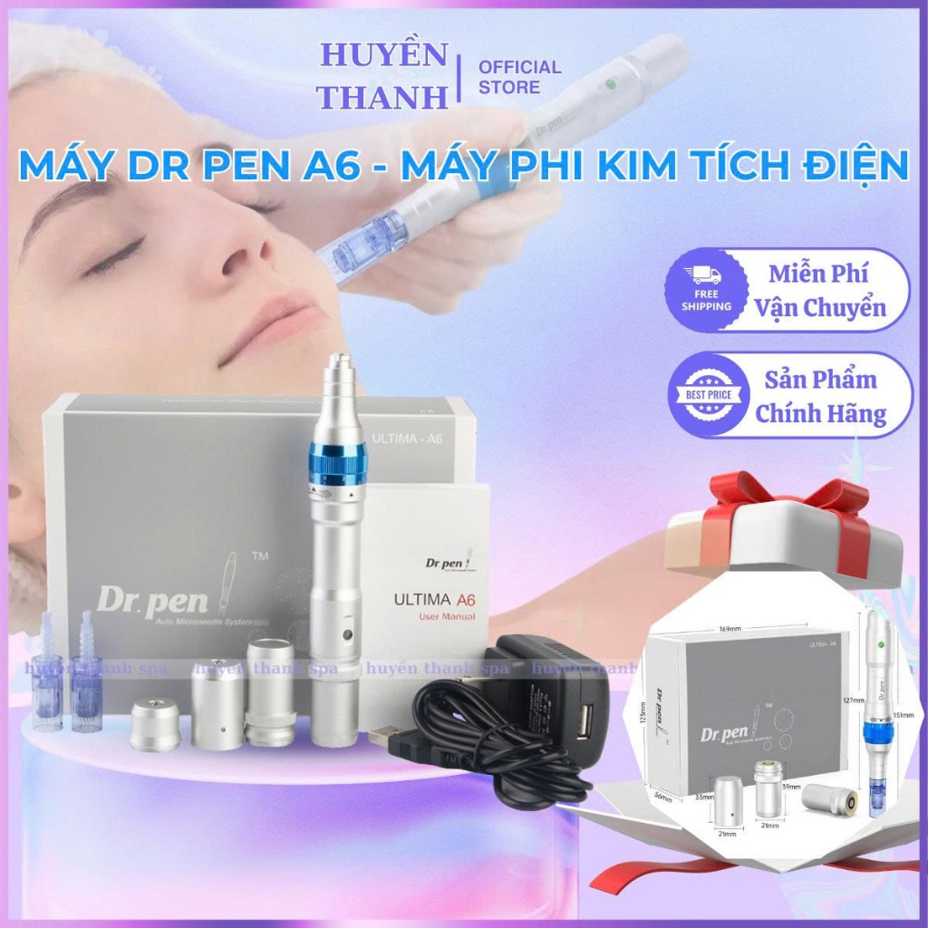 Máy Dr pen A6 - Máy Phi Kim Tích Điện Cấy Phấn Cấy Tảo Cấy Trắng - Dùng Trong Spa Thẩm Mỹ Viện