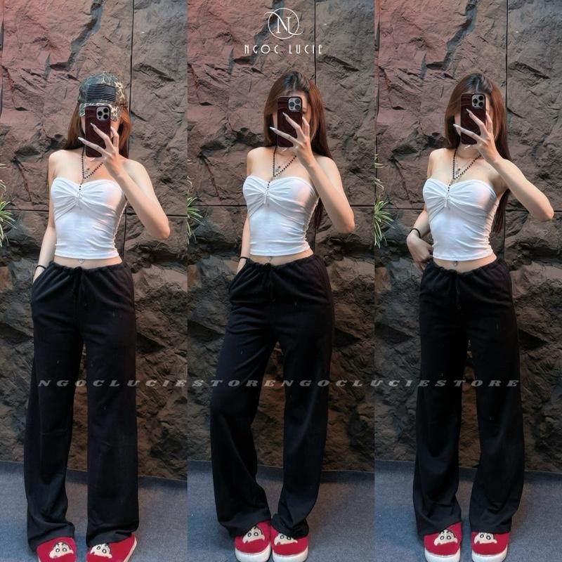 Q48 - Quần Suông Vải Nỉ Da Cá Lưng Dây Rút - Ngọc Lucie | BigBuy360 - bigbuy360.vn