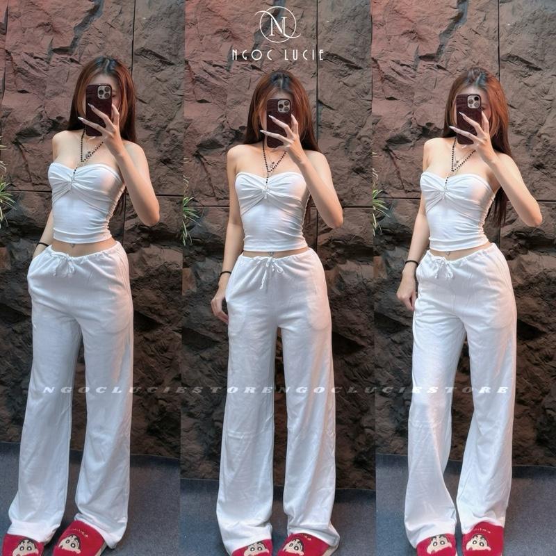 Q48 - Quần Suông Vải Nỉ Da Cá Lưng Dây Rút - Ngọc Lucie | BigBuy360 - bigbuy360.vn