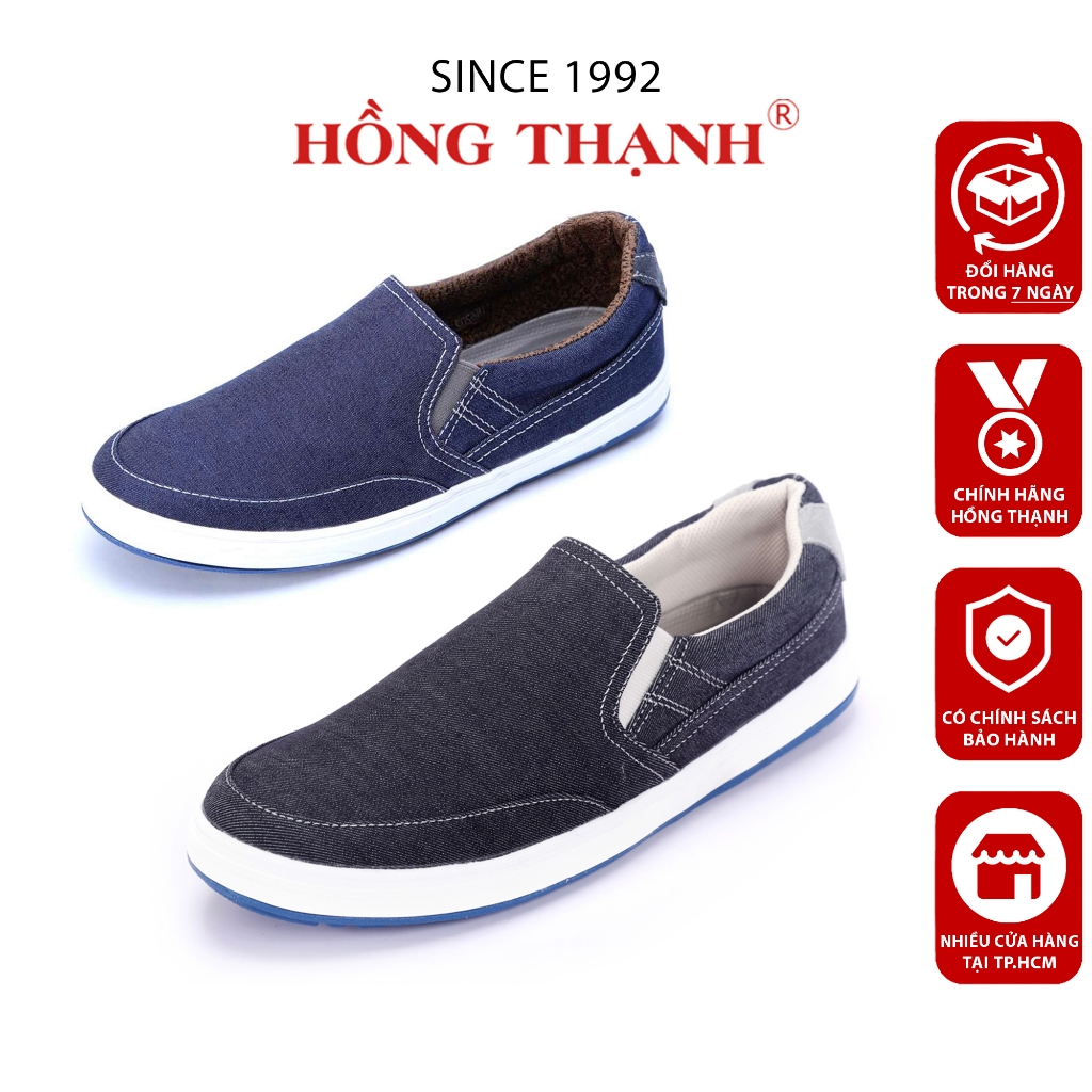 Giày Lười Vải Nam HỒNG THẠNH Giày Bata Nam Chất Vải Mềm Mại Êm Chân Tiện Dụng - 0120