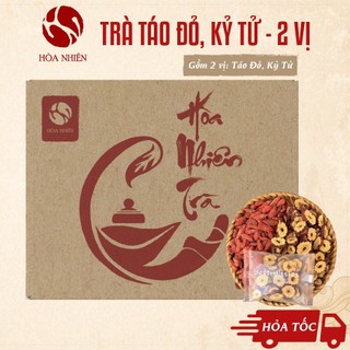  Trà Táo Đỏ Kỷ Tử gồm Táo Đỏ cắt lát sấy giòn mix Kỷ Tử | Trà thảo mộc Hòa Nhiên 