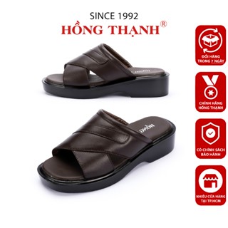 Dép Da Nam HỒNG THẠNH Dép Trung Niên Quai Ngang Đế PU Nhẹ Êm Chống Trượt - 0457