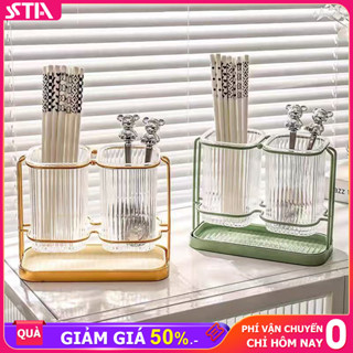 STA Kệ để dao gắn tường Ống Đựng Đũa Muỗng Kệ đựng đũa  loại có khay hứng nước Kệ để đũa thìa