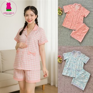  ĐỒ BỘ BẦU và sau sinh Pizama đùi size 50-80kg vải lụa mịn mát 