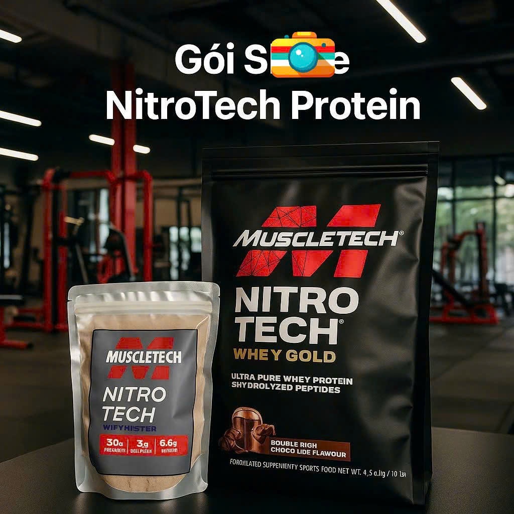 Bột Sữa Hòa Tan Nitro Tech Muscle Tech Vị Sô-Cô-La Bổ Sung Dinh Dưỡng Protein Nitro Tech Muscle Tech