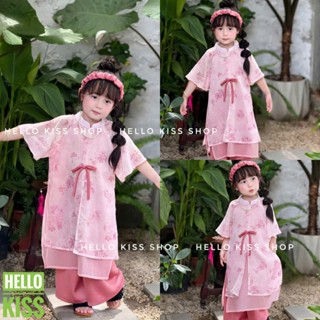  Áo Dài Cho Bé Gái Đính Nơ 4 Tà  Mặc Tết Xinh Đẹp Dễ Thương 