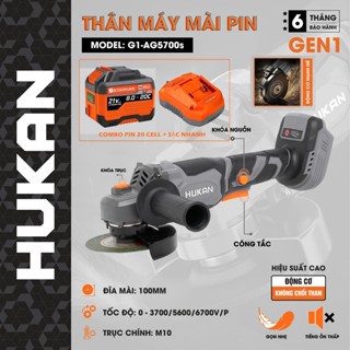 Máy mài, Máy cắt pin Hukan G1-AG5700S, Chân pin phổ thông, 3 Cấp tốc độ, Động cơ Không chổi than, Hàng chính hãng