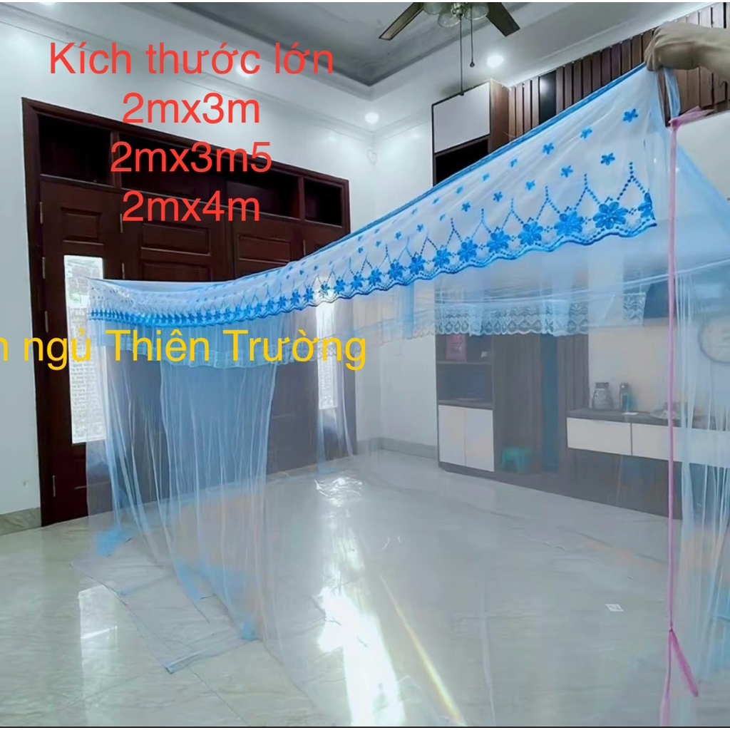 Kích thước màn lớn:2m5x2m, 3mx2m, 3m5x2m, 4mx2m mùng tuyn thái mắt nhỏ chống muỗi hiệu quả