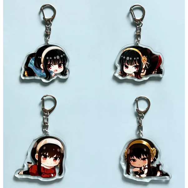 Spy Family Acrylic Keychain Double Side, Anime Keychain, Loid Forger, Anya Forger, Yor Forger, Anime