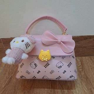  Túi xách nữ túi đeo chéo đeo vai họa tiết mèo kitty dễ thương kèm charm mèo Samsora store -KN2646 
