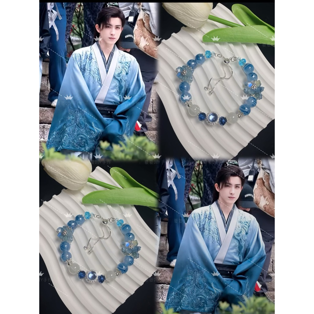 [SẴN] vòng tay Triều Tuyết Lục- Ngao Thuỵ Bằng- Yên Trì- hàng loại 1 hợp kim sáng màu, đá thuỷ tinh 