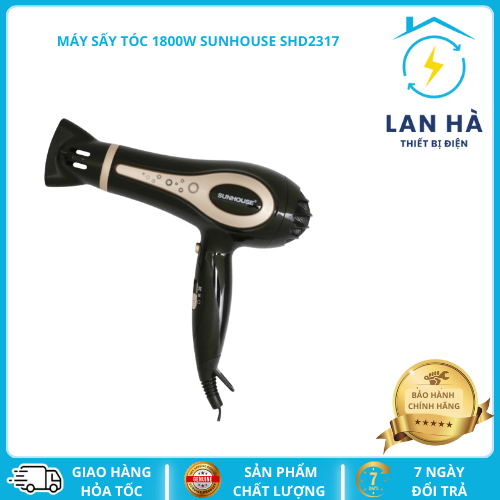 Máy sấy tóc 1800W Sunhouse SHD2317-Công suất 1800W
