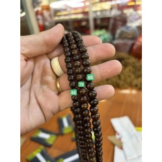 vòng gỗ mun công 108 hạt mix sen