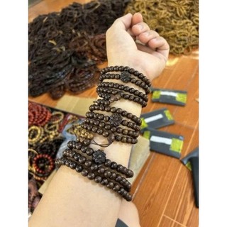 vòng gỗ mun công 108 hạt mix sen