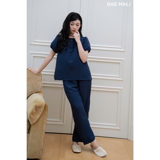  BAE MALI - SP996 Bộ mặc nhà chấm bi xanh cộc tay quần dài 