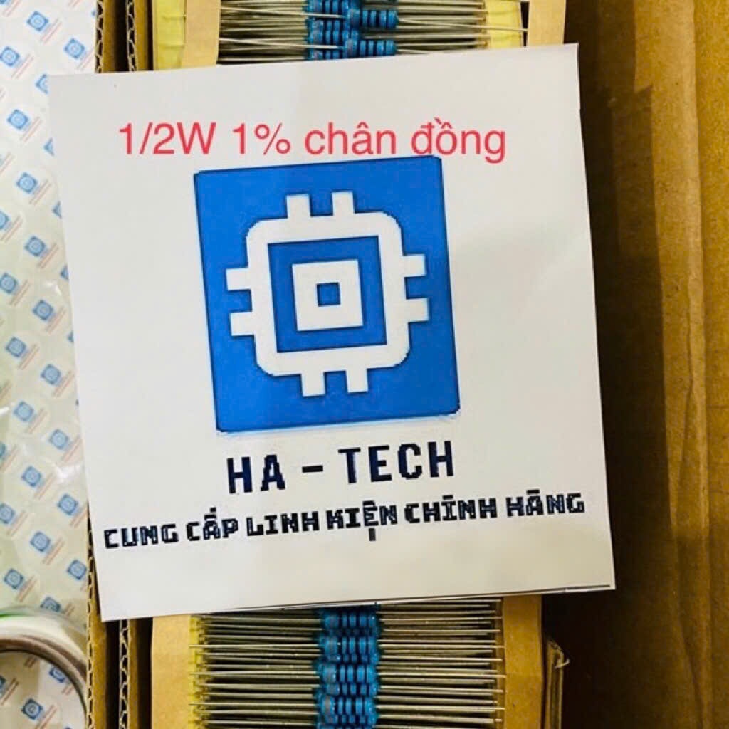 Điện trở cắm 1/2W 220K 1% chân đồng loại tốt dây 50 chiếc