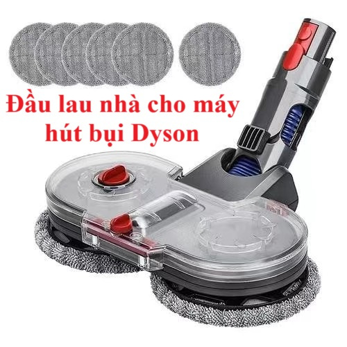 Đầu cây lau xoay kép có khay nước cho máy hút bụi lau nhà chạy điện Dyson V7 V8 V10 V11 V15