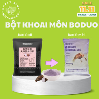 Bột khoai môn BODUO gói 1kg tạo màu đẹp, đậm hương khoai môn dùng pha trà sữa, latte khoai môn, bao bì mới