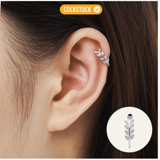  Khuyên tai kẹp hình lá CHARMING WHEAT DIAMOND EARCUFF COCKSTOCK 