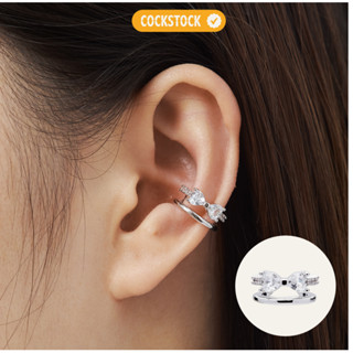  Khuyên tai kẹp nơ đá CUTIE TWINKLE BOW ROW   RIBBON EARCUFF COCKSTOCK 