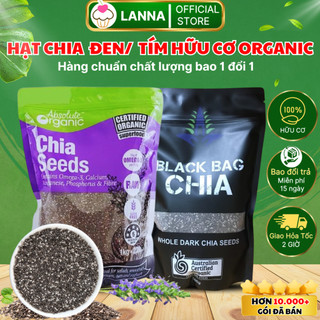 Hạt chia tím absolute organic, hạt chia đen black bag hữu cơ sạch đều detox đẹp da giảm cân