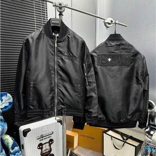 Áo Khoác Bomber lót Da D1or  Đen  Siêu Đẹp Chữ In nổi Siêu Đẹp Chất Lượng QC- Áo Khoác Nam Da Lộn Chất dày dặn Thu đông