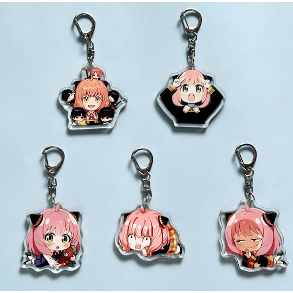 Spy Family Acrylic Keychain Double Side, Anya Forger, Loid Forger, Yor Forger, Anime Keychain, Anime