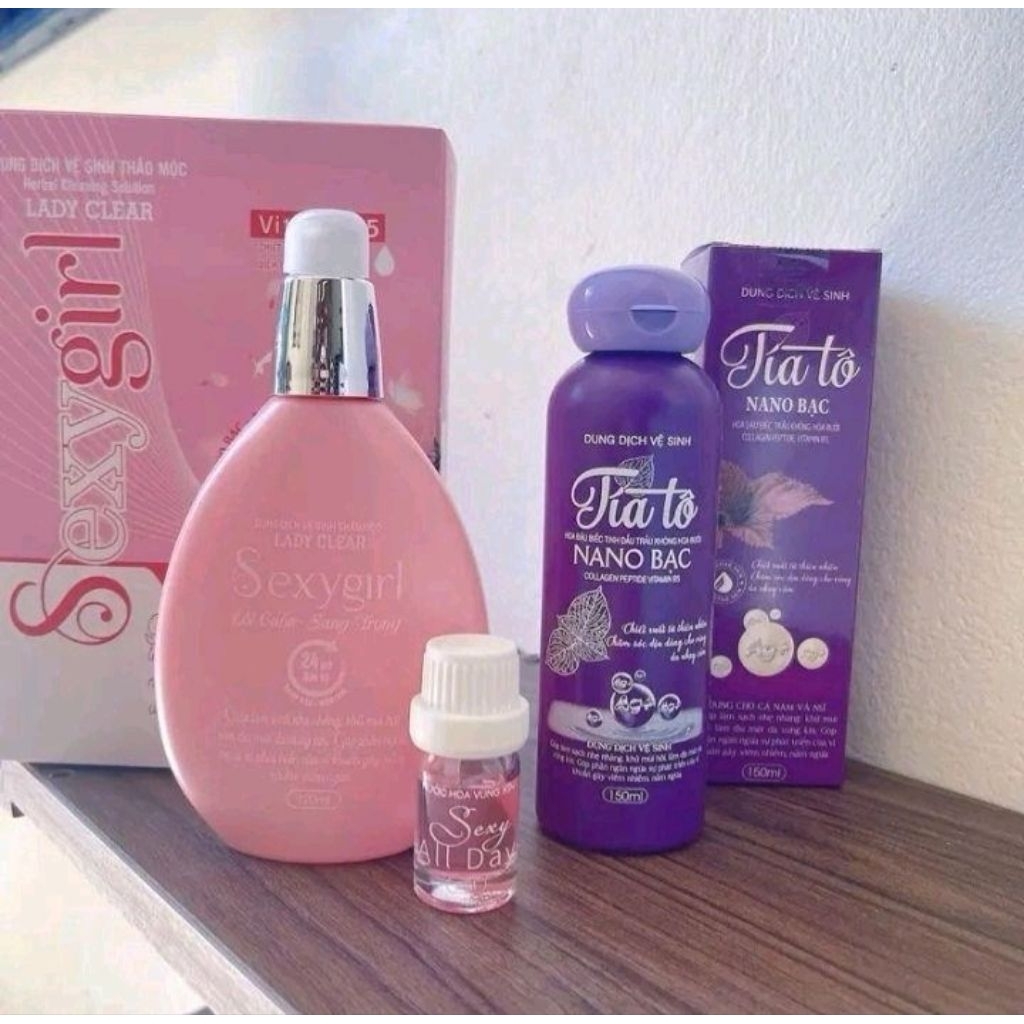 { MUA 2TẶNG 1 }Dung Dịch Sexy Girl 120 ML 1 Dung Dịch Tía Tô Nano Bạc 150 ML 1 Nước Hoa Vùng Kín Giú