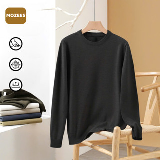  Mozees Áo Len Nam Cổ Tròn Trơn Nhiều Màu Chất Liệu Len Mềm Mịn Mặc Ấm Áp Cho Mùa Đông 