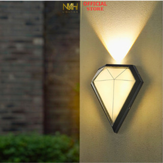  Đèn Hắt Tường Hình Kim Cương Vỏ Thân Nhôm Chống Nước Ánh Sáng Vàng Hiện Đại Trang Trí Sân Vườn,Hành Lang Phòng Ngủ 
