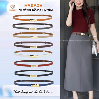 Thắt lưng nữ, đai váy da bò thật bản nhỏ 1.5cm HADADA nhiều màu trẻ trung, thanh lịch DV700