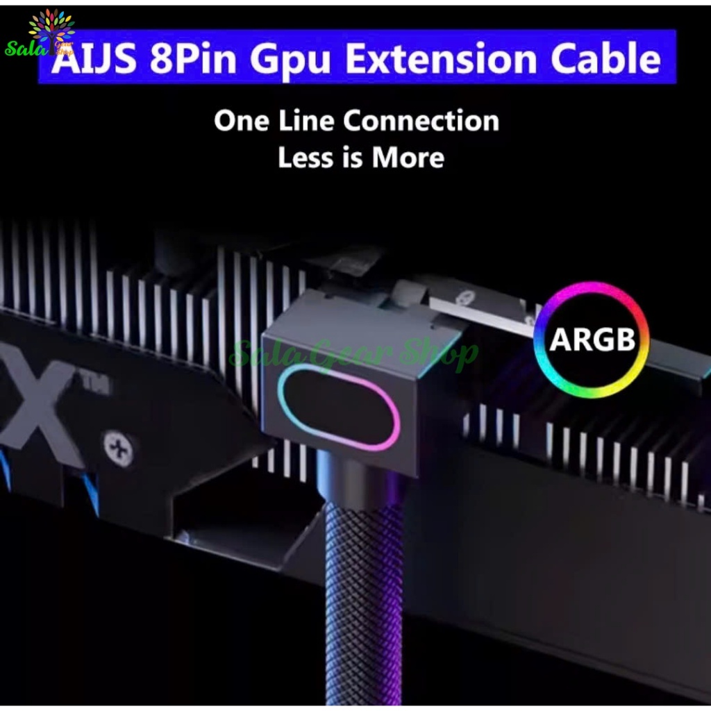 Dây Nguồn Nối Dài VGA - AIJS LED ARGB - Bẻ Góc 90 Độ