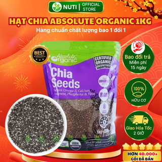Hạt chia tím absolute organic gói 1kg hữu cơ đen ăn dặm healthy thực dưỡng eat clean - nutrion
