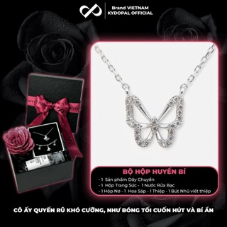 Dây chuyền bạc KYDOPAL đính đá cao cấp trang sức vòng 925 hồ điệp cá tính - 9C4