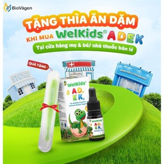 WelKids ADEK tinh khiết bổ sung vitamin D3, K2 và A,E tan trong dầu olive hữu cơ tăng chiều cao cho bé dung tích 10ml