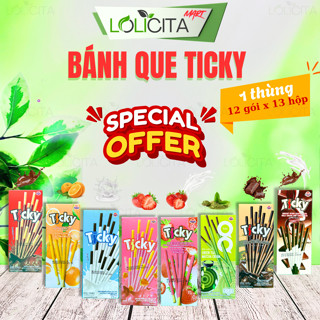  GIÁ SỈ 1 THÙNG  - Bánh que Ticky 12 túi x 13 hộp 18g nhập khẩu Thái Lan Lolicita Mart 