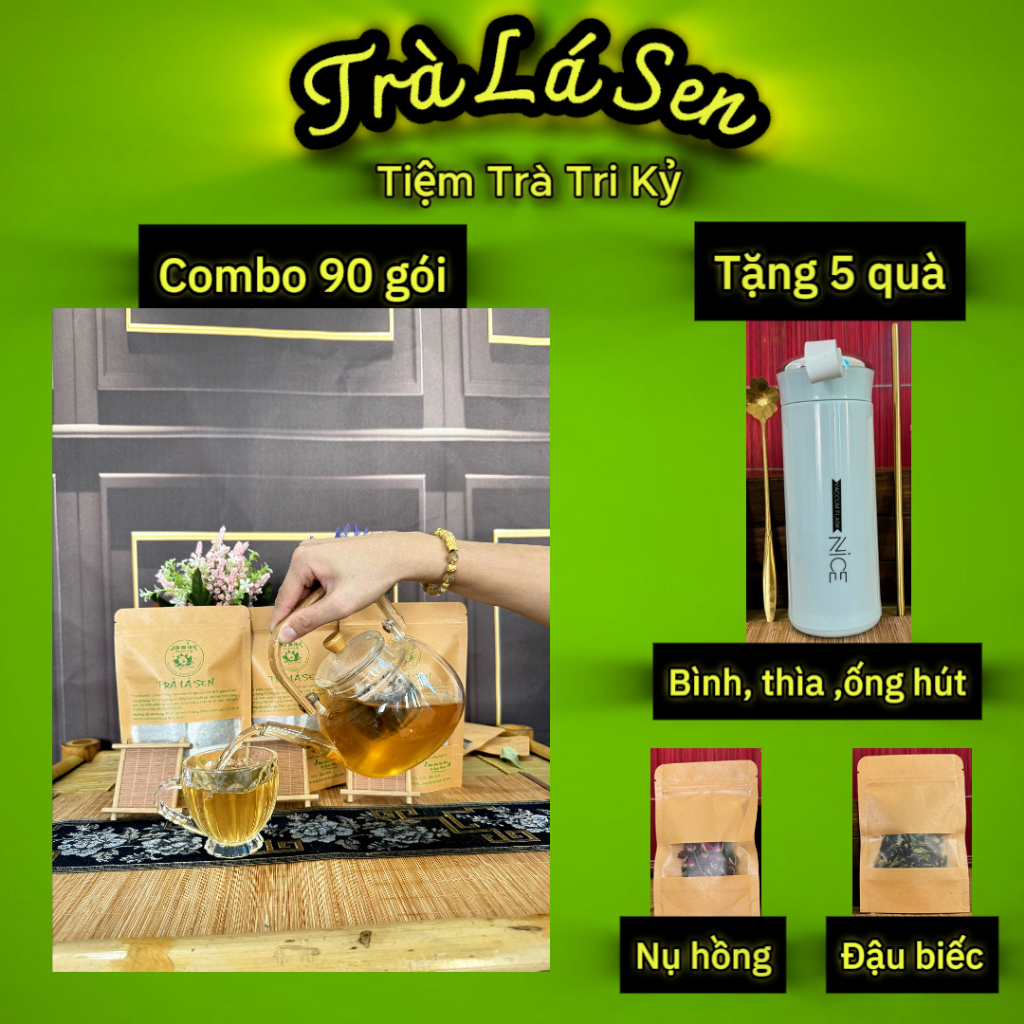 Trà Lá Sen (Mix Lá Ổi) - Tiệm Trà Tri Kỷ - Thành Phần: Lá ổi, lá sen, cỏ ngọt, giảo cổ lam,hoa nhài