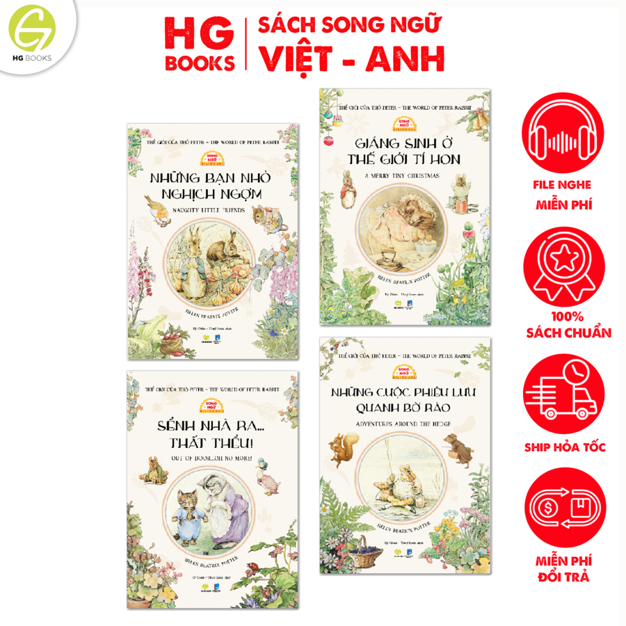Sách thiếu nhi Thế giới của Thỏ Peter - The World Of Peter Rabbit Song ngữ Việt-Anh. Tặng file nghe