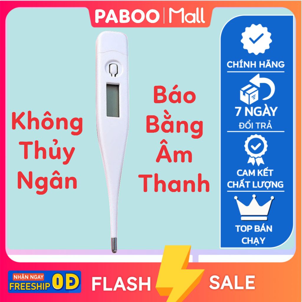NHIỆT KẾ ĐO ĐỘ - NHIỆT KẾ ĐIỆN TỬ ĐO NÁCH PABOO KHÔNG CHỨA THỦY NGÂN .BÁO HIỆU ÂM THANH