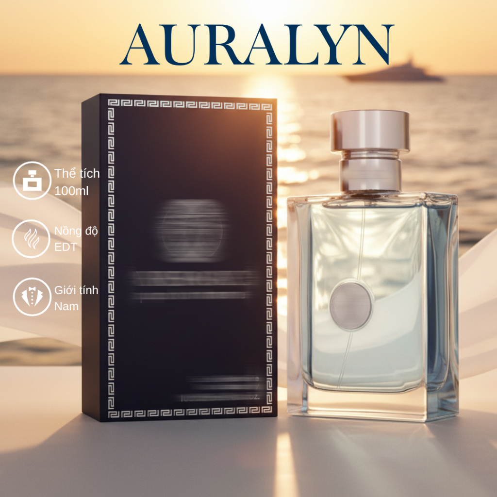 Nước hoa nam AURALYN dầu thơm V.E.R.S.A.C.E cao cấp 100ml hương thơm tươi mát hiện đại, tinh tế ,sang trọng nam tính.