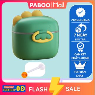 Hộp đựng sữa bột 400ml PABOO, hộp chia sữa, hộp trữ sữa bột tạo hình khủng long tiện lợi cho bé khi đi du lịch đi chơi